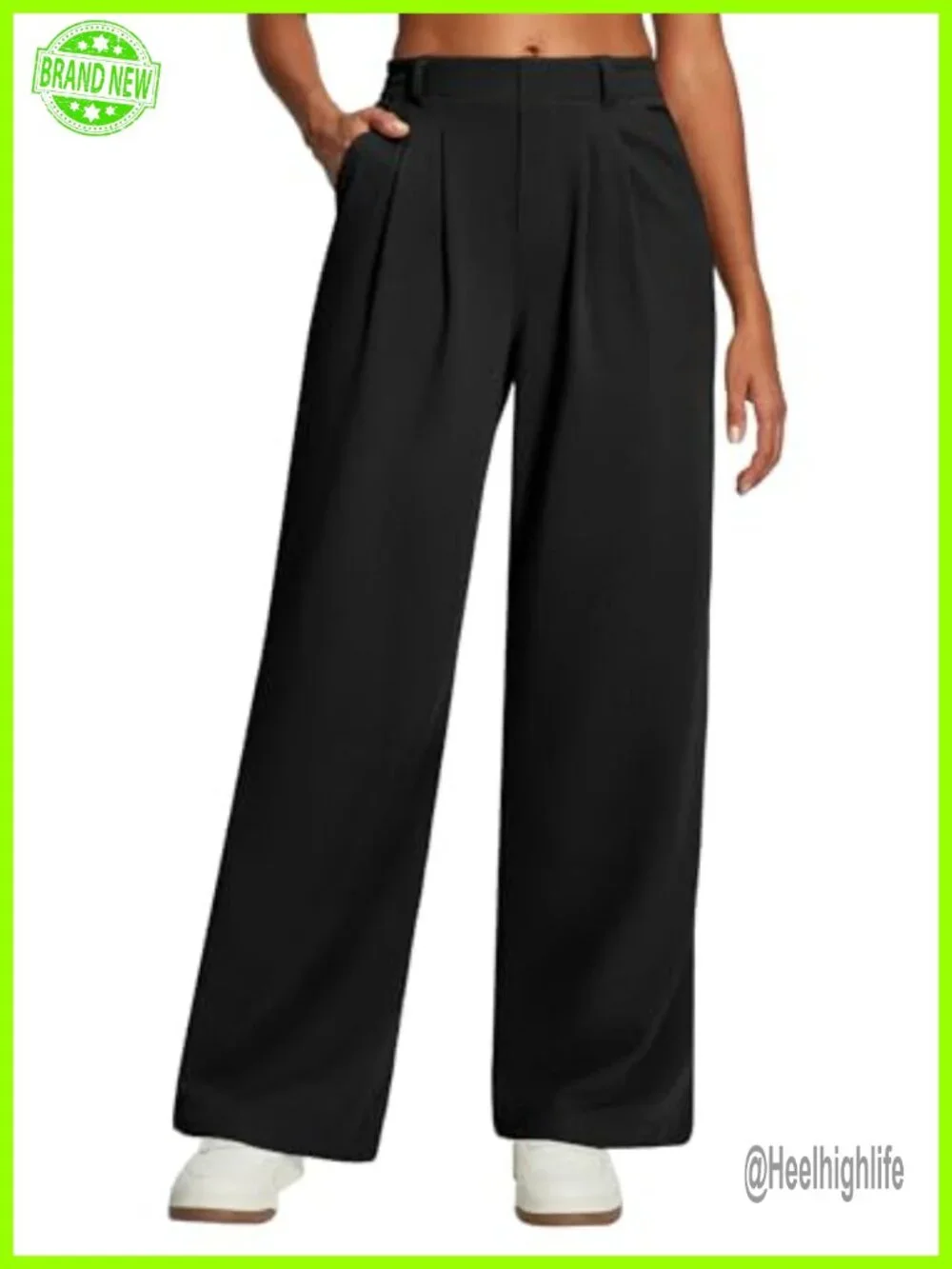 Wide Leg Stretchy Work Pants Women Dress Pants Business Casual Pull On Trousers